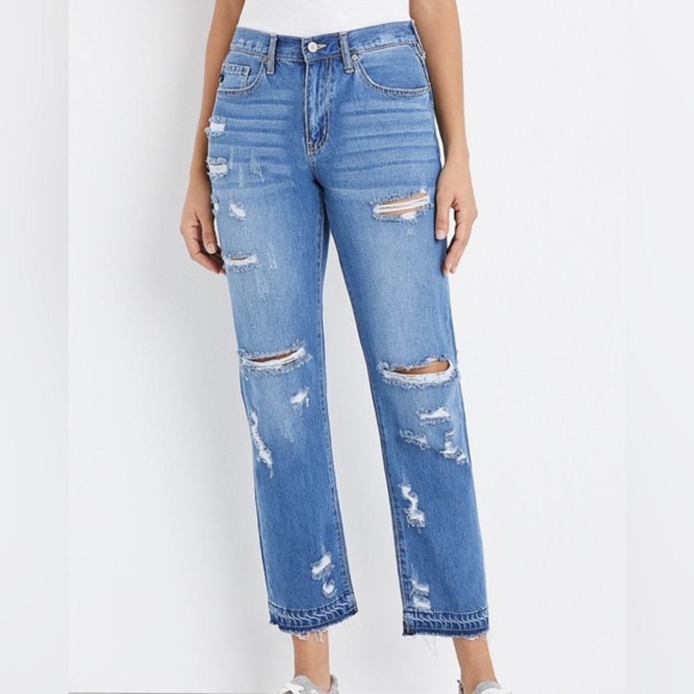Kancan High Rise Boyfriend Ripped Jean Maurices